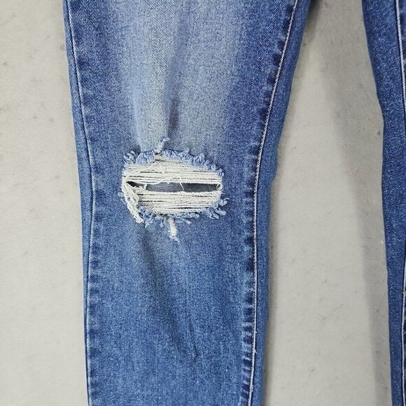 RSQ High Rise Straight Leg Jeans Womens 27 Blue Distressed Relaxed Casual Denim - Picture 5 of 15